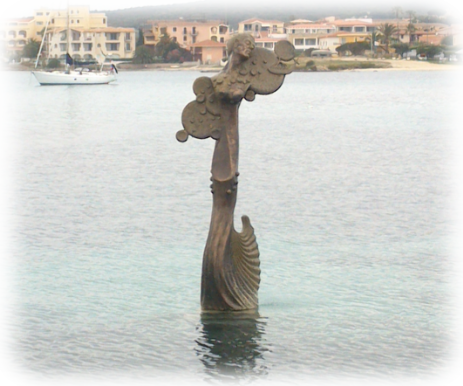 Mermaid staue in Golfo Aranci (Italy)