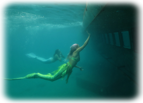 Sirene e semisommergibile Golfo Aranci mermaid show submarine at Golfo Aranci